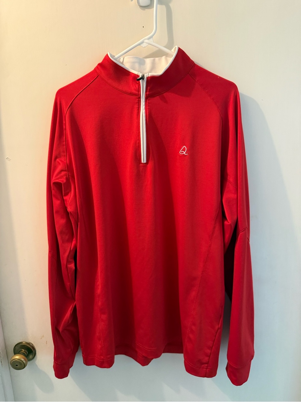 Deolax Men's Red Quarter-Zip Performance Shirt